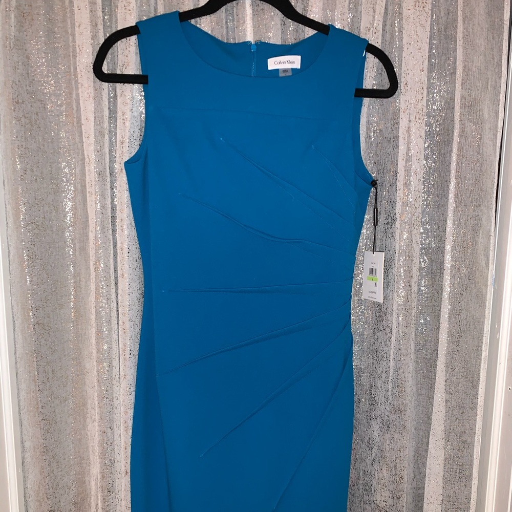 Starburst Sheath Dress  Blue